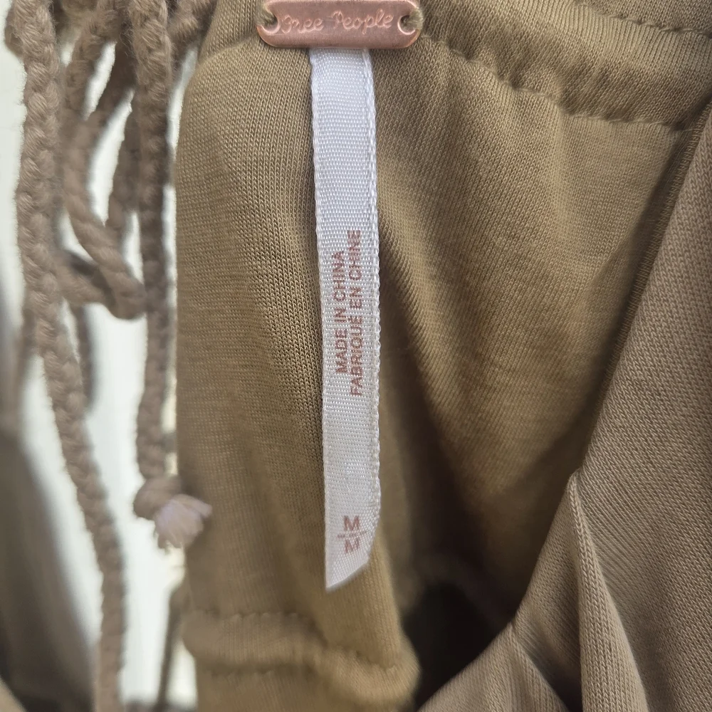 Free People Bowery Pleated Sheer High Waist Midi Skirt in Army Green Sz M - Picture 7 of 10